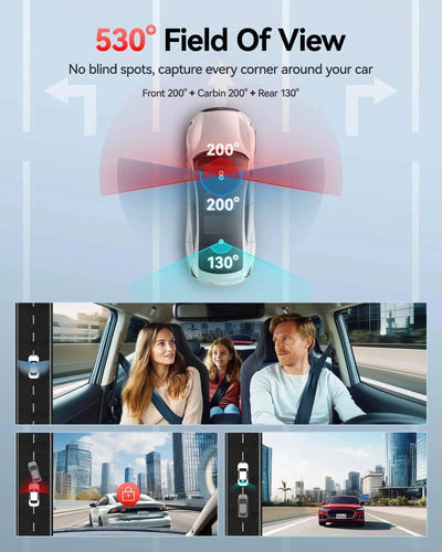 Redtiger VP20 530° 3-Channel IR Night View Dash Cam - additional view 12