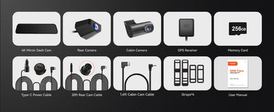 Wolfbox G900 TriPro Cabin Version 3 Channel 4K Rear View Mirror Dash Cam - additional view 27