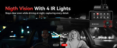 Redtiger VP20 530° 3-Channel IR Night View Dash Cam - additional view 22