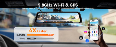 WOLFBOX G850 Pro 4K Wifi ADAS Front and Rear Mirror Dash Cam - additional view 19