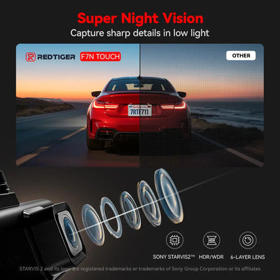 Redtiger F7NT Touch Screen 4K Dual Dash Cam - additional view 13