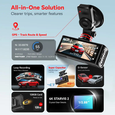 Redtiger F7NT Touch Screen 4K Dual Dash Cam - additional view 9