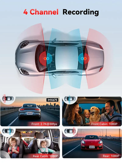 REDTIGER F17 Plus 2.7K 4 Channel Dash Cam