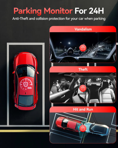 Redtiger VP20 530° 3-Channel IR Night View Dash Cam - additional view 14