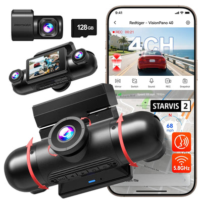 Redtiger VP40 4 Channel 2.5K Dash Cam Dual Sony STARVIS 2 HDR 5.8 Ghz WiFi Parking Monitor Dash Cam - additional view 10