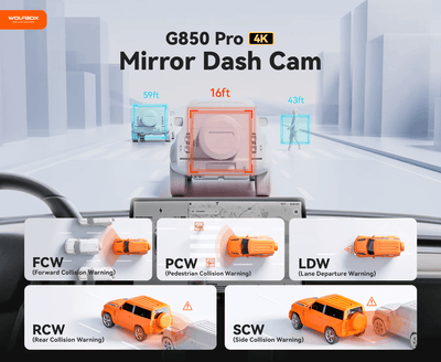 WOLFBOX G850 Pro 4K Wifi ADAS Front and Rear Mirror Dash Cam - additional view 17