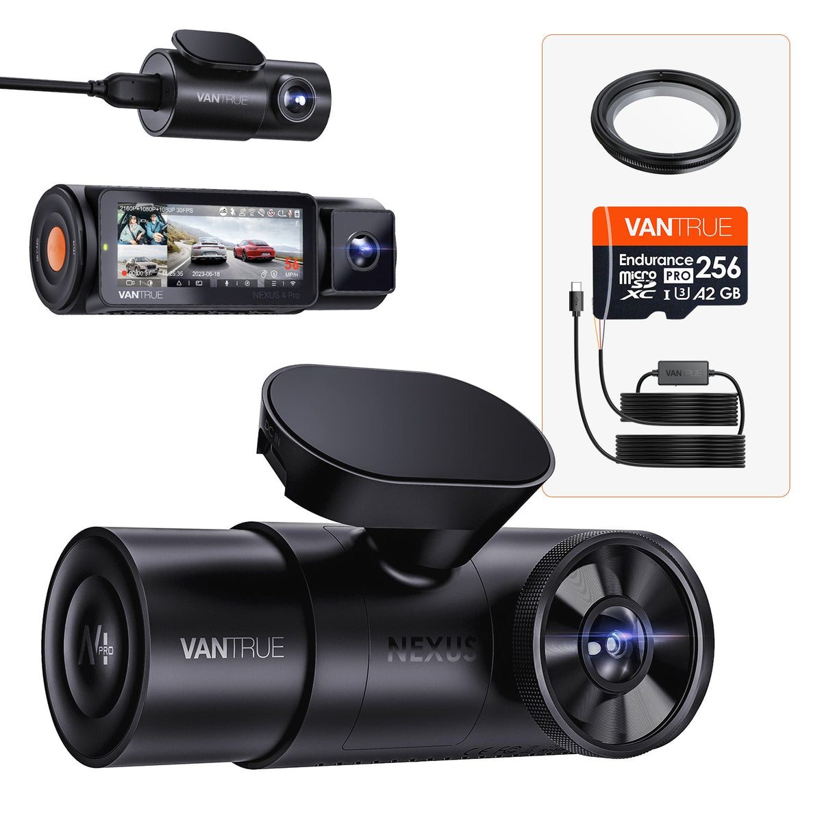 Vantrue N4 Pro + VP03 Hardwire Kit + 256GB Card + CPL Bundle