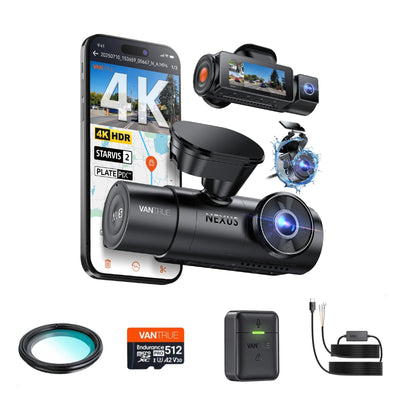 Vantrue N4 Pro S + ACC Hardwire Kit + 512GB Card + CPL + Remote Controller Bundle