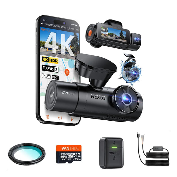 Vantrue N4 Pro S + ACC Hardwire Kit + 512GB Card + CPL + Remote Controller Bundle