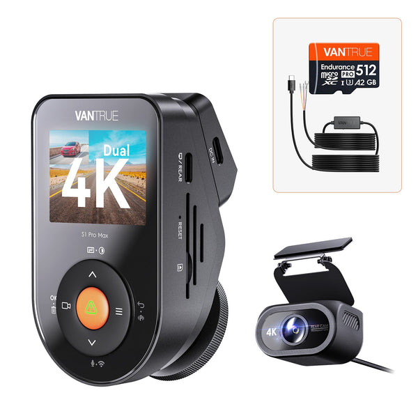 Vantrue S1 Pro Max (4K+4K) + VP03 Hardwire Kit + 512GB Card Bundle