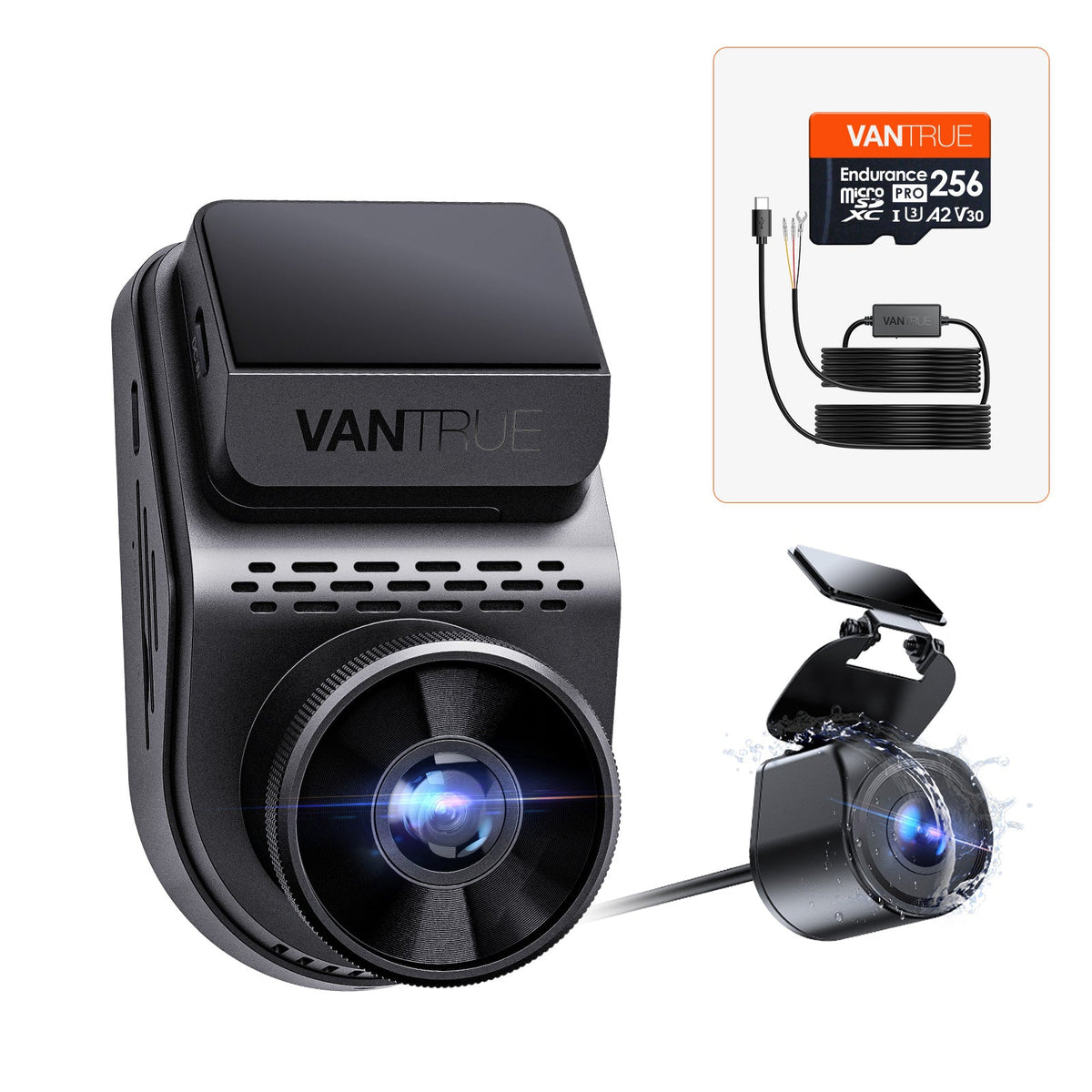 Vantrue S1 Pro Max (4K+2.5K) + VP03 Hardwire Kit + 256GB Card Bundle