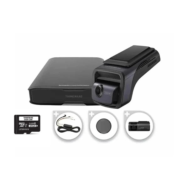 Thinkware U3000 Dual Dash Cam + iVolt Xtra External Battery Pack Bundle