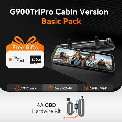 Wolfbox G900 TriPro Cabin Version 3 Channel 4K Rear View Mirror Dash Cam - additional view 17