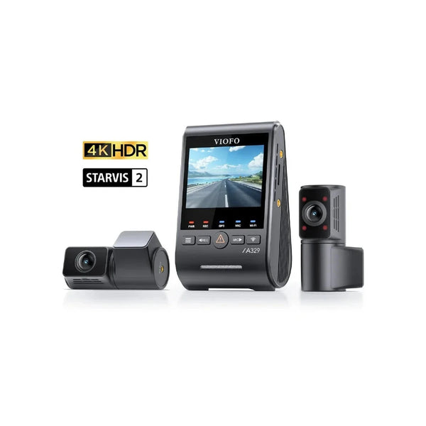 Viofo A329S 4K 3 Channel Dash Cam with 2K Interior & Rear, Sony STARVIS 2 Sensors, HDR Night Vision, Wi‑Fi 6