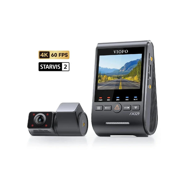 Viofo A329S 2CH IR 4K 60FPS Dash Cam – 4K Front + 2K Fisheye Interior, Sony STARVIS 2, Wi‑Fi 6, GPS, SSD Support