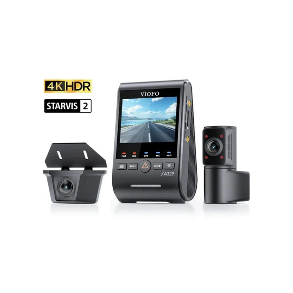 Viofo A329SW 3 Channel Dash Cam – Front 4K 60FPS, 2K Cabin, 2K Rear, Wi‑Fi, Voice Control, Hybrid Parking Surveillance