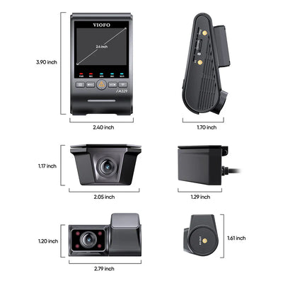 Viofo A329SW 3 Channel Dash Cam – Front 4K 60FPS, 2K Cabin, 2K Rear, Wi‑Fi, Voice Control, Hybrid Parking Surveillance - additional view 5