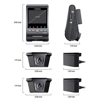 Viofo A329WW 4K 3 Channel Dash Cam with Dual Waterproof Rear Camera for Heavy-Duty Trucks and Trailers - additional view 5