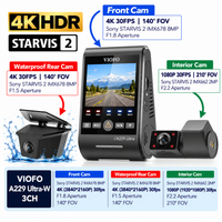 VIOFO A229 Ultra W 3CH Dash Cam 4K Front + 4K Waterproof Rear + 1080P 210° Cabin Camera, Sony STARVIS 2, HDR, GPS, Parking Mode