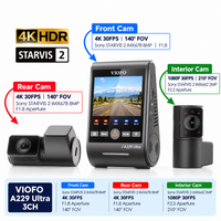 Viofo A229 Ultra 3CH 4K Front & 4K Rear Dashcam with 1080P Cabin – STARVIS 2, HDR, Super Night Vision, Parking Mode