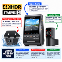 Viofo A329SW 3 Channel Dash Cam – Front 4K 60FPS, 2K Cabin, 2K Rear, Wi‑Fi, Voice Control, Hybrid Parking Surveillance
