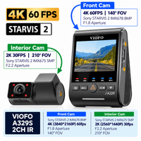 Viofo A329S 2CH IR 4K 60FPS Dash Cam – 4K Front + 2K Fisheye Interior, Sony STARVIS 2, Wi‑Fi 6, GPS, SSD Support