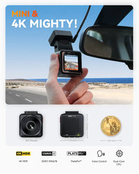Vantrue E1 Pro 4K Mini Dash Cam, Sony STARVIS 2, PlatePix™, GPS, 5GHz Wi‑Fi, HDR, Voice Control, LTE Ready, 24/7 Parking Mode - additional view 2