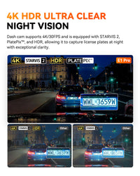 Vantrue E1 Pro 4K Mini Dash Cam, Sony STARVIS 2, PlatePix™, GPS, 5GHz Wi‑Fi, HDR, Voice Control, LTE Ready, 24/7 Parking Mode - additional view 3