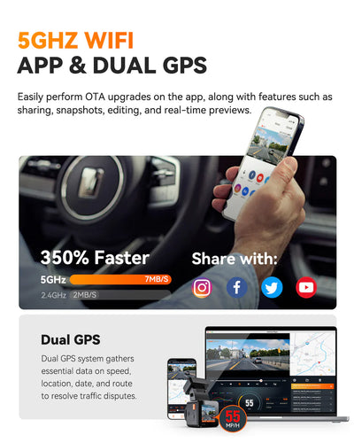 Vantrue E1 Pro 4K Mini Dash Cam, Sony STARVIS 2, PlatePix™, GPS, 5GHz Wi‑Fi, HDR, Voice Control, LTE Ready, 24/7 Parking Mode - additional view 5