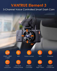 Vantrue E3 2.5K 3 Channel Dash Cam - additional view 2