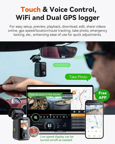Vantrue E360 Plus 5.2K 585° Panoramic Dash Cam - additional view 6