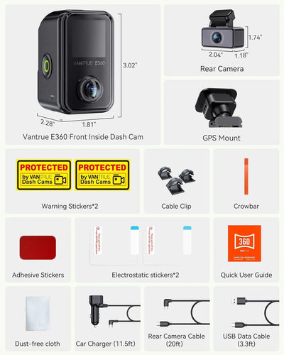 Vantrue E360 Plus 5.2K 585° Panoramic Dash Cam - additional view 7