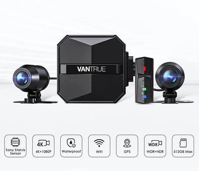 Vantrue F1 Motorcycle 4K Front + 1080p Rear Dual Dash Cam - additional view 2
