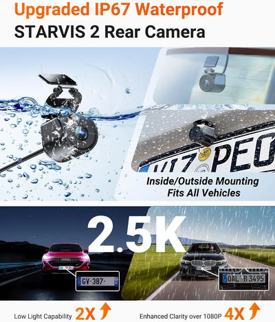 Vantrue N4 Pro S 4K Triple Channel Dash Cam with STARVIS 2, PlatePix License Plate Capture, 5GHz Wi‑Fi & GPS Tracking - additional view 2