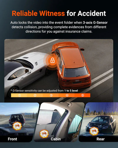 Vantrue N4S 3CH 2.7K Dash Cam with Triple Sony STARVIS 2, PlatePix License Plate Capture, 5GHz Wi‑Fi & Dual GPS Logger - additional view 6