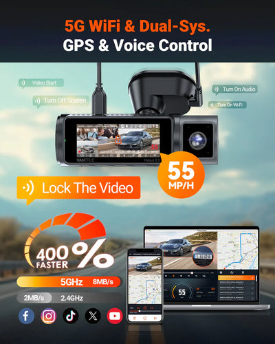 Vantrue N5S 2K 4 Channel Dash Cam, 360° Coverage, Quad Sony STARVIS 2, LTE Ready, 24/7 Parking Mode, 5GHz Wi‑Fi, GPS - additional view 6