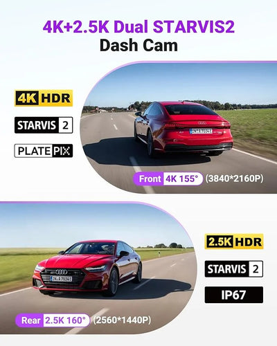 Vantrue S1 Pro Max Dual Dash Cam – 4K Front + 2.5K IP67 Rear, Dual STARVIS 2, HDR Night Vision, 5G Wi‑Fi, GPS - additional view 7