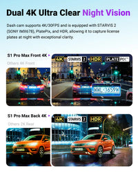 Vantrue S1 Pro Max 4K Front + 4K Rear Dual Dash Cam – Dual 4K Ultra HD, Night Vision, GPS & Parking Mode - additional view 2