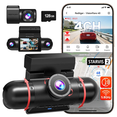 Redtiger VP40 4 Channel 2.5K Dash Cam Dual Sony STARVIS 2 HDR 5.8 Ghz WiFi Parking Monitor Dash Cam - additional view 17