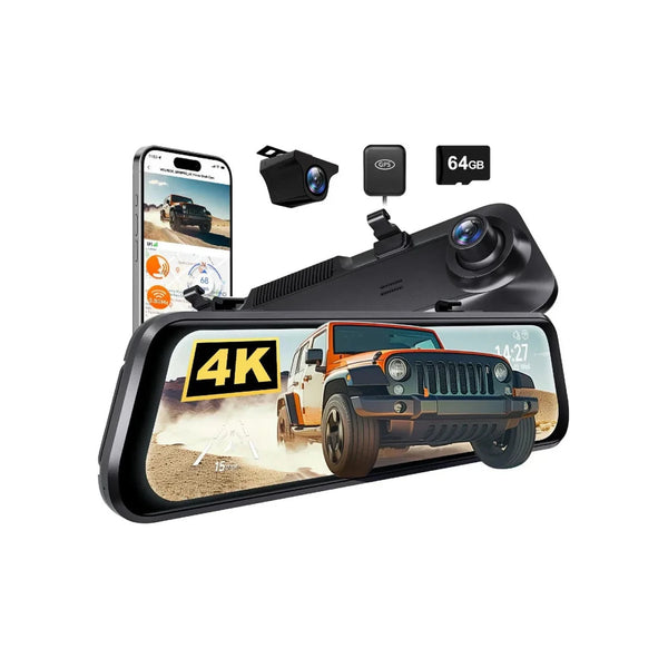 WOLFBOX G850 Pro 4K Wifi ADAS Front and Rear Mirror Dash Cam