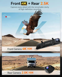 Wolfbox G900 PRO 12 Inch Dual Channel Rear View Mirror 4K Dash Cam - additional view 2