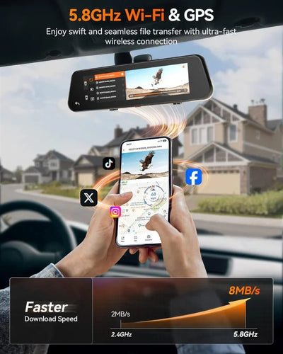 Wolfbox G900 PRO 12 Inch Dual Channel Rear View Mirror 4K Dash Cam - additional view 4