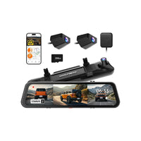 Wolfbox G900 TriPro Bumper Version 3 Channel Rearview Mirror Dash Cam