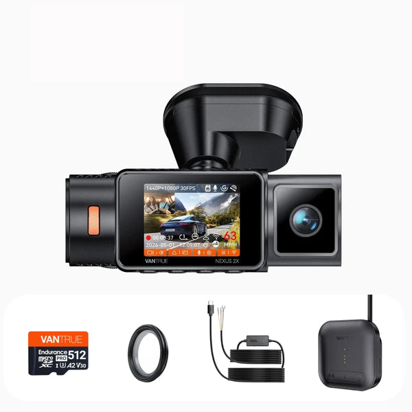 Vantrue N2X + 4G LTE Module + ACC Hardwire Kit + 512GB Card + CPL Bundle