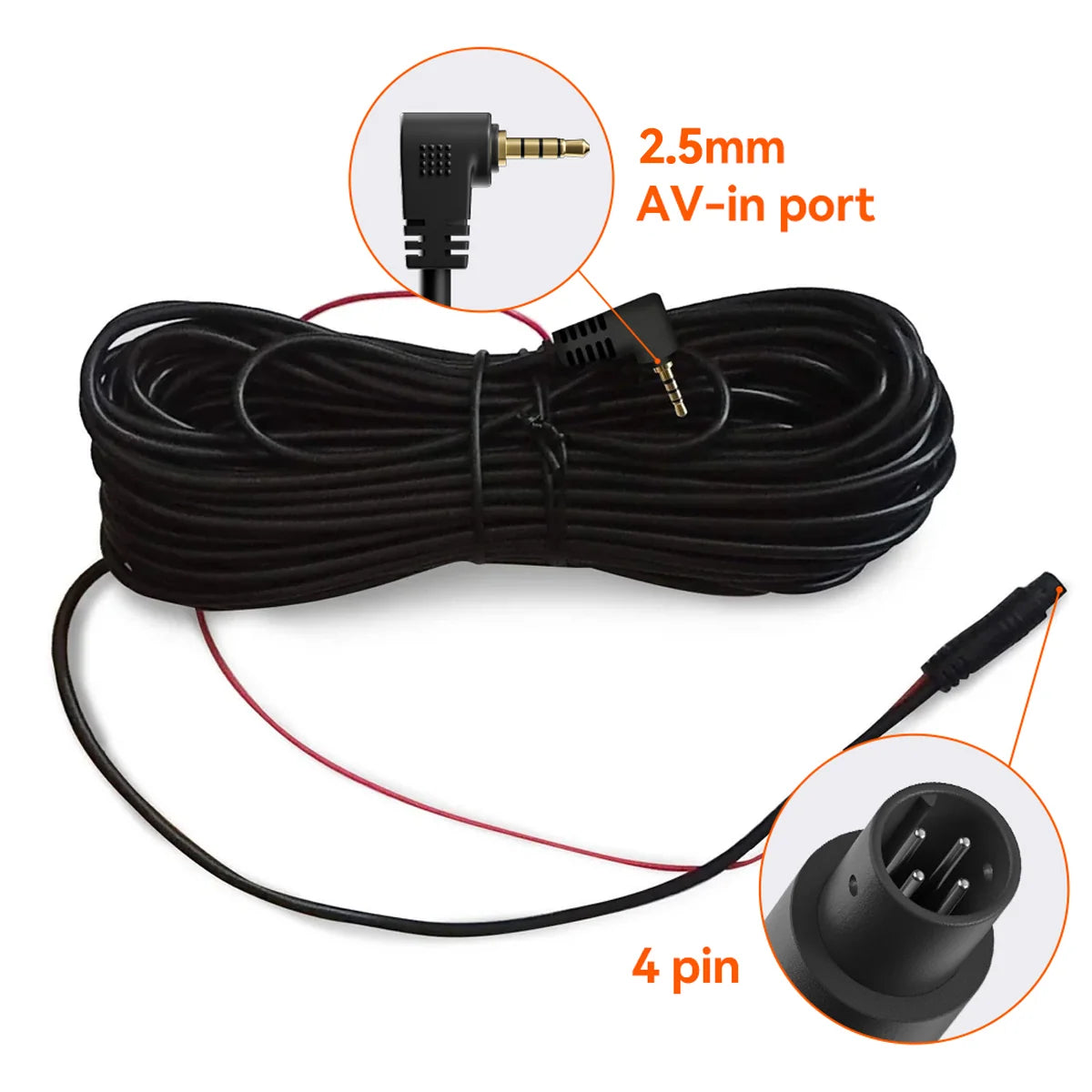Wolfbox 4-pin Rear Camera Replacement Cable for G900, G840S, G850, G930, G840H