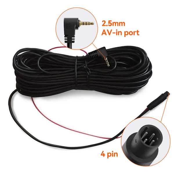 Wolfbox 4-pin Rear Camera Replacement Cable for G900, G840S, G850, G930, G840H