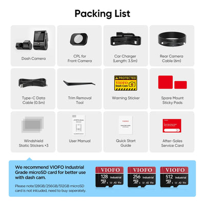 VIOFO A149 Pro Duo 4K Front and 1080P Rear Dash Cam