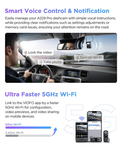 Viofo A229 Pro 4K Dual Front & Interior Dash Cam - additional view 11