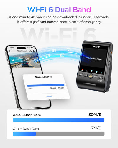 VIOFO A329S 2CH 4K Dash Cam – 4K Front + 2K Rear, Sony STARVIS 2, Wi‑Fi 6, GPS, Parking Mode - additional view 12