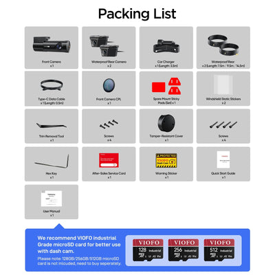 VIOFO T330WW 3CH 4K Front and Dual 2K Waterproof Rear Dash Cam